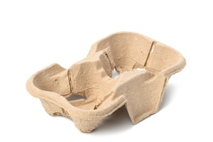 Heavy Duty Molded Fiber Drink Tray Two Compartment Coffee Cup Holder 2 Slot Take Away Drink Tray Takeout Beverage Holder Trays - Product Image 3