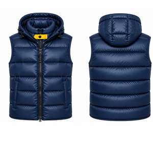 Hoodie Quilted Jackets for Men Softshell Bubble Puffer Jackets for Winter Hot Selling OEM Service Puffer <b>Jumpers</b> Sleeveless Vest - Product Image 1