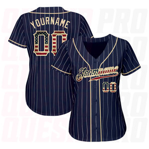 Maillot de baseball alternatif pour hommes, taille personnalisée, avec logos brodés, uniformes cousus, couleur personnalisable, drapeau américain - Product Image 3