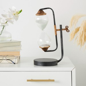 Sablier en verre de style industriel avec cadre métallique et support réglable - Product Image 6
