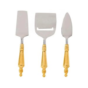 Nouvel ensemble de couteaux à fromage en acier inoxydable avec manche en laiton fait main et épandeur à beurre pour la maison et les hôtels - Product Image 1