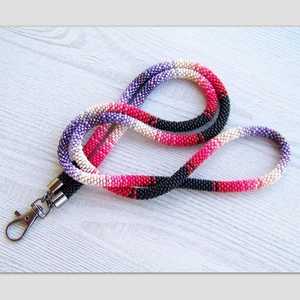 Handmade Colorful Beaded <b>Lanyard</b> Necklace Boho Style Key And ID Badge Holder for Women At Cheap Price - Product Image 4