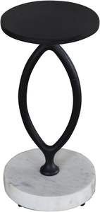 Table d'appoint fonctionnelle traditionnelle en métal et marbre pour intérieur, salon, café, espace de travail - Product Image 3