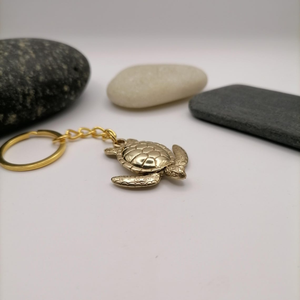 Porte-clés vintage en laiton tortue marine, accessoire de collection nautique, cadeau océanique - Product Image 6