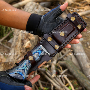 Couteau de chasse à lame fixe en acier Damas de haute qualité, forgé à la main, ultra-affûté, avec manche en bois Pakka, personnalisable OEM ODM - Product Image 6