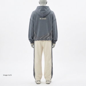 Conjunto de chándal oversize para mujer: Sudadera con capucha de forro polar y pantalones jogger, estilo casual urbano con estampado de letras y ajuste holgado. - Product Image 4