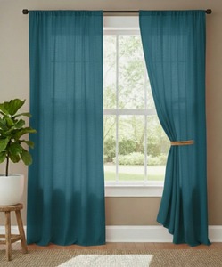 Cortinas de Algodón Lavado Hechas a Mano, Cortinas Decorativas para el Hogar, Cortinas de Lujo Color Rost o para Sala de Estar, Cortinas para Ventana - Product Image 6