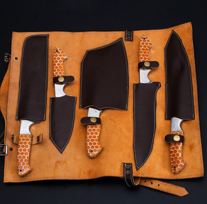 LEGACY BLADES Professional 5PCS Damascus Kitchen <b>Knife</b> <b>Set</b> Razor <b>Sharp</b> Chef <b>Knives</b> Sustainable Wooden Handle OEM ODM Manufacture - Product Image 5