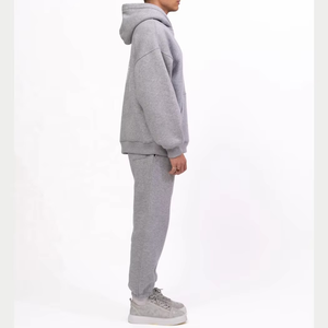 Conjunto de Chándal Oversize de Algodón 100% con Estampado 3D de Logo Personalizado y Efecto Ácido para Hombre, Cuello Alto, con Estampado de Letras, Venta al por Mayor - Product Image 3