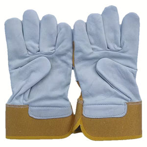 Guantes de Trabajo Industriales de Seguridad de Piel de Oveja y Cabra, Protección Completa para los Dedos, Antivibración, Talla Juvenil y Adulto - Product Image 1