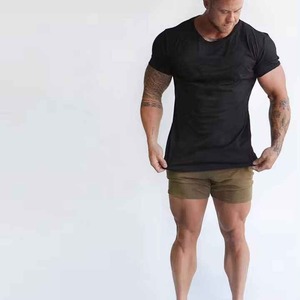 Men's <b>Black</b> Short Sleeve O-Neck <b>T</b>-<b>Shirt</b> Regular Fit Casual Jersey Cotton Solid Color <b>Plain</b> Dyed Knitted Top - Product Image 3