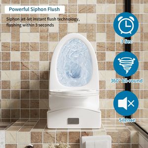 WC monoblocco 1.1/1.60 GPF con doppio scarico, tappo serbatoio con pulsante, scarico a pavimento (S-Trap), a risparmio idrico, allungato, altezza comfort, chiusura ammortizzata C - Product Image 4