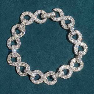 Luxury Diamond Chain <b>Bracelet</b> Round Brilliant Cut Bezel Setting Geometric Link Unisex Party Jewelry - Product Image 3