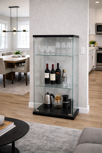 ตู้โชว์หุ่นจำลองห้องนั่งเล่นสไตล์โมเดิร์น TMG, ตู้โชว์กระจกนิรภัย, ใช้สำหรับตุ๊กตาและของสะสมในบ้าน - Product Image 4