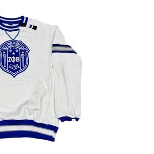 Sweat-shirt à col rond pour homme personnalisé avec impression en relief de la fraternité Zeta Phi Beta, taille plus, respirant, en polaire polyester/coton - Product Image 3