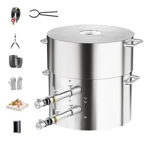 Kit Forno a Propano per Fusione 16KG/35lbs, Doppio Bruciatore a Gas, Fornace Domestica per Fonderia, Crogioli Nuovi e Usati, Pinze - Product Image 1