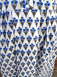 ชุดเดรสพิมพ์ลายด้วยมือแบบอินเดีย เสื้อคลุมอินเดีย ผ้าฝ้าย ชุดยาว คอวี แขนยาว ลายดอกไม้ ชุดลำลองทรงแม็กซี่สำหรับผู้หญิง - Product Image 3