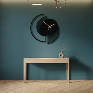 Modern Metal <b>Wall</b> <b>Clock</b> Artistic Circular Design Contemporary Decorative Timepiece Luxury Living Room Interior <b>Wall</b> <b>Decor</b> - Product Image 5