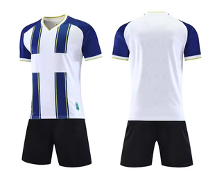 ชุดเสื้อฟุตบอลทีมชาย SkyLike สีขาว-น้ำเงิน คอวี แขนกุด ผ้าตาข่ายระบายอากาศ โพลีเอสเตอร์ สีดำ - Product Image 1