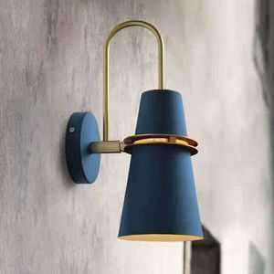 Decorative <b>Blue</b> Round Base Tapered Cone Shade Wall Mount Lamp Christmas Decoration Luxury Navy <b>Blue</b> Wall <b>Light</b> - Product Image 1