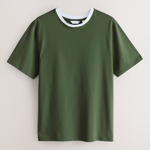Camiseta Unisex de Algodón Fino, Corte Ajustado, Manga Corta, Tejido Jersey, Color Verde Liso - Product Image 3