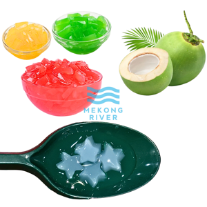 Gelée de noix de coco fruitée MEKONG RIVER de qualité supérieure, en forme de dessin animé, multicolores, sans sucre, 10 kg, dessert, pouding, pour tous les âges - Product Image 1