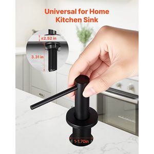 Dispensador de jabón integrado de botella de 17oz para fregadero de cocina de acero inoxidable - Product Image 3