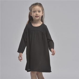 ODM Dernières marques de robes à manches longues noires pour filles de 3 à 4 ans - Product Image 1