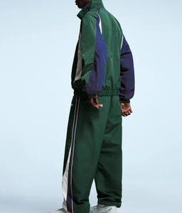 Men's Color Block Windbreaker Tracksuit Full Zip Jacket and Relaxed Fit Pants <b>Athletic</b> Sportswear Set - Product Image 4