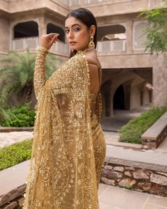 Nouveau FATEMA FASHION Saree complet à motif Bollywood BlockBuster, en mono filet de qualité supérieure, avec sequins multi-couleurs de 5 mm - Product Image 5