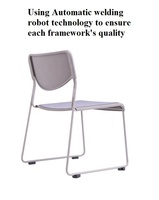 Chaise de bureau moderne en tissu, à bas prix, empilable, pliable, connectable, réglable en hauteur, pour la formation, les conférences, certifiée ISO