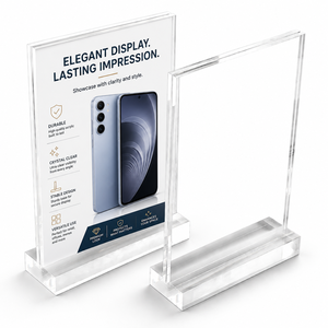 Acrylic Double Sided Waterproof White Sign <b>Display</b> <b>Stand</b> Customizable Size Tabletop Menu Holder for Hotel Office Restaurant - Product Image 2