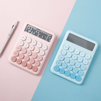 Calculatrice 12 bits colorée en gros mignon clavier mécanique silencieux apprendre bureau calculatrice de logo personnalisé