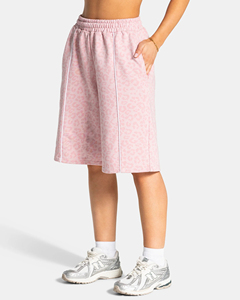 Shorts Bermuda roses pour femmes avec doublure contrastée, poches, taille élastique, tissu respirant et doux de haute qualité, shorts décontractés - Product Image 3