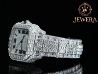 Montre chronographe de luxe Mossinate, acier inoxydable de haute qualité, cadran en verre analogique, mouvement mécanique, diamants, style hip-hop pour homme