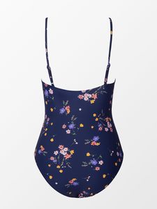 Maillot de bain une pièce de qualité supérieure pour femme, découpé avec lanières, grande taille, effet ventre plat - Product Image 5