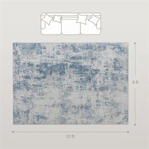 Tappeto Lavabile in Lavatrice Blu per Soggiorno, Camera da Letto e Sala da Pranzo - Product Image 6