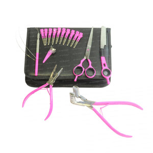 Buy 18pcs Gold Hair Extension Tool Kit - Dual <b>Pliers</b> <b>Set</b> with Pulling Needle, Loop Threader, and Duckbill Clips - Luxury - Product Image 4