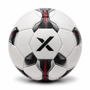 Ballon de football personnalisé X, blanc, noir, rouge, logo X, ballon de football professionnel pour match |   OEM ODM |   Fabricant |   Design haut de gamme - Product Image 1