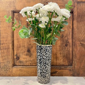 Handmade Ginkgo Vase 100% Enamelled Iron Hand-Gilded Border Finish Customized Eco-Friendly 26cm Home Decor Fresh/Dried Diva - Product Image 4