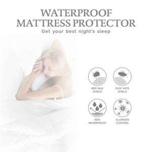 Multi-Purpose White <b>Waterproof</b> <b>Mattress</b> <b>Cover</b> for All Hospitality Needs Bed Mat Type - Product Image 5