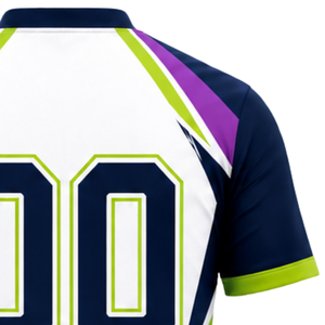 Manufacturer Custom White Purple Green Sublimated Volleyball Jersey Short Sleeve Sports Uniform Shirt Team Training Apparel - Product Image 4