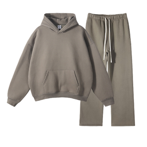 High Quality 350gsm Fleece Men's Hoodies <b>Sweatshirt</b> Sets Custom Logo <b>printing</b> Gym Sport Sweatsuit Tracksuit Men - Product Image 2