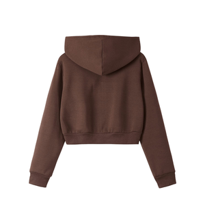 Sweat-shirts à capuche zippés personnalisés en molleton chaud 100 % coton épais avec poches pour femme, sweats à capuche unis en molleton tricoté - Product Image 4