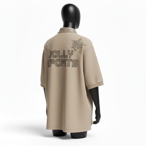 Premium 220 GSM Interlock Cotton Blend Polo <b>Shirt</b> Sand Beige Custom Print Heat Transfer Logo <b>Sequin</b> Work moisture wicking - Product Image 5