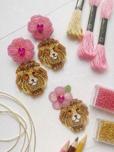 7. Lightweight Handmade Embroidered Beaded Dangle <b>Earrings</b> for Women with Trendy Color Combinations for Everyday and Occasion We - Product Image 6