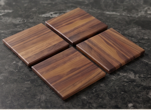 Elegant Walnut <b>Coasters</b> Square Shape Perfect For Home Hotel Restaurant Tabletop Accessory And Stylish Dining Presentation - Product Image 4