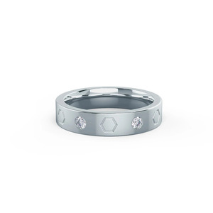 Yellow Gold Hexagon Flush <b>Set</b> Lab Grown Diamond <b>Men</b>’s Wedding Band <b>Ring</b> - Product Image 4