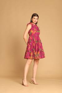 Vestido de Mujer de Primera Calidad con Estampado de Loto Rosa, Vestido de Verano, Ropa Casual de Playa, Atuendo para Vacaciones, Fabricante - Product Image 2