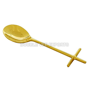 Cuillère à encens en laiton à poignée croisée |   Cuillère à charbon de bois pour église – DOUBLE VEE EXPORTS - Product Image 2